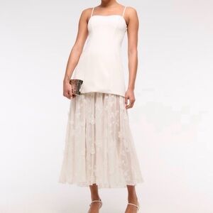ABERCROMBIE FLORAL LACE EMBROIDERED SHEER MAXI DRESS